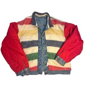 Vintage RARE 80’s Levi”s x Hudson Bay Lined Reversible Mens Jacket Large